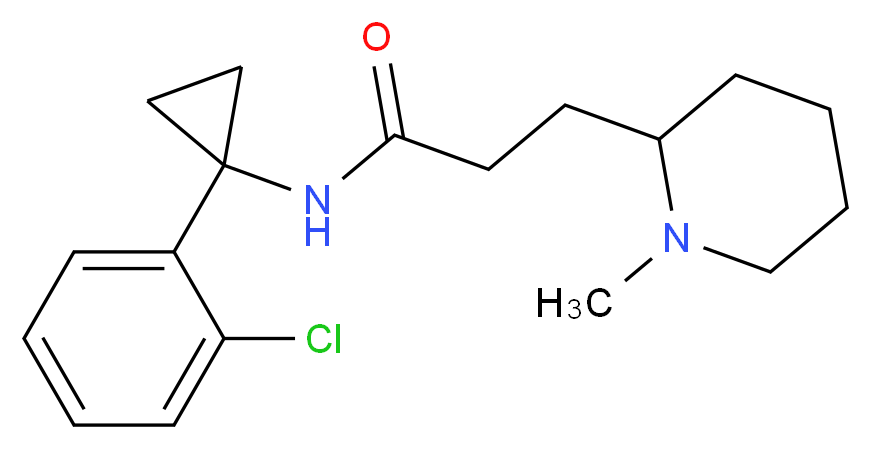 N-[1-(2-chlorophenyl)cyclopropyl]-3-(1-methyl-2-piperidinyl)propanamide_分子结构_CAS_)