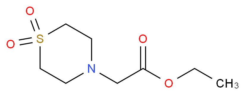 Ethyl 2-(1,1-dioxo-1lambda~6~,4-thiazinan-4-yl)-acetate_分子结构_CAS_343334-01-0)