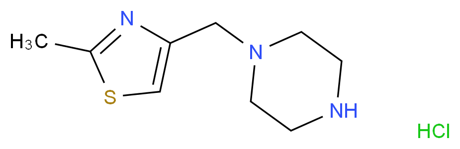 1-[(2-甲基-4-噻唑基)甲基]盐酸哌嗪_分子结构_CAS_880361-73-9)