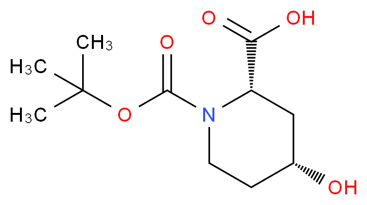 (2S,4R)-1-(tert-Butoxycarbonyl)-4-hydroxyhexahydro-2-pyridinecarboxylic acid_分子结构_CAS_955016-25-8)