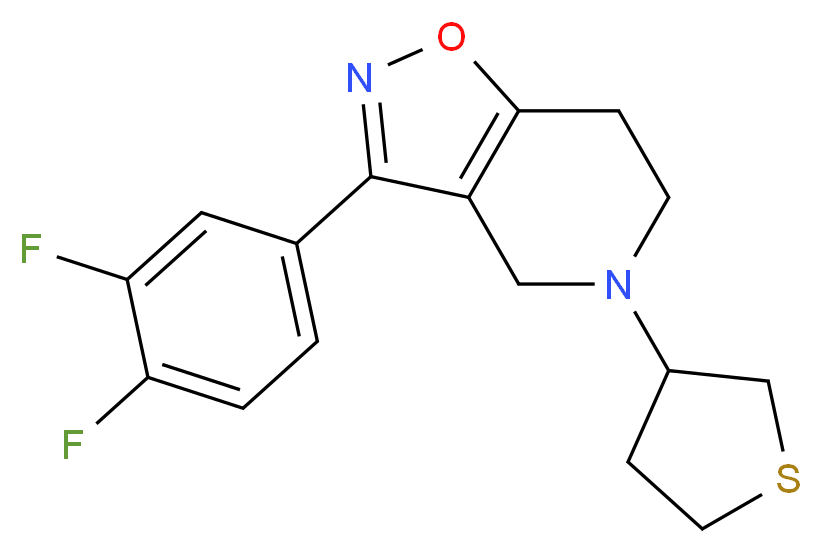 3-(3,4-difluorophenyl)-5-(tetrahydro-3-thienyl)-4,5,6,7-tetrahydroisoxazolo[4,5-c]pyridine_分子结构_CAS_)
