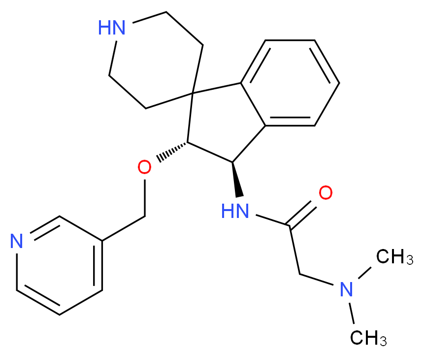 N~2~,N~2~-dimethyl-N~1~-[(2R*,3R*)-2-(3-pyridinylmethoxy)-2,3-dihydrospiro[indene-1,4'-piperidin]-3-yl]glycinamide_分子结构_CAS_)