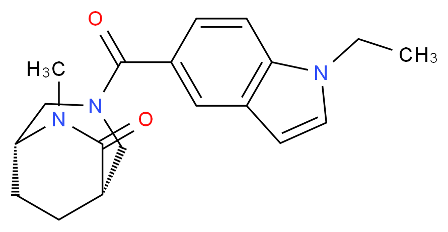 (1S*,5R*)-3-[(1-ethyl-1H-indol-5-yl)carbonyl]-6-methyl-3,6-diazabicyclo[3.2.2]nonan-7-one_分子结构_CAS_)