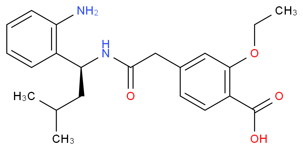 4-({[(1S)-1-(2-aminophenyl)-3-methylbutyl]carbamoyl}methyl)-2-ethoxybenzoic acid_分子结构_CAS_637301-29-2