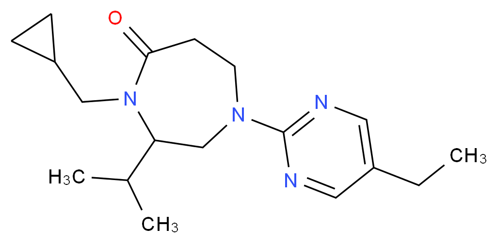 4-(cyclopropylmethyl)-1-(5-ethylpyrimidin-2-yl)-3-isopropyl-1,4-diazepan-5-one_分子结构_CAS_)