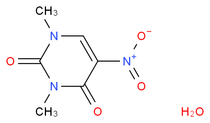 1,3-dimethyl-5-nitro-1,2,3,4-tetrahydropyrimidine-2,4-dione hydrate_分子结构_CAS_41613-26-7