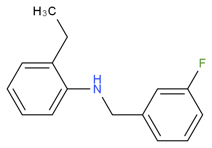 2-Ethyl-N-(3-fluorobenzyl)aniline_分子结构_CAS_1021043-60-6)