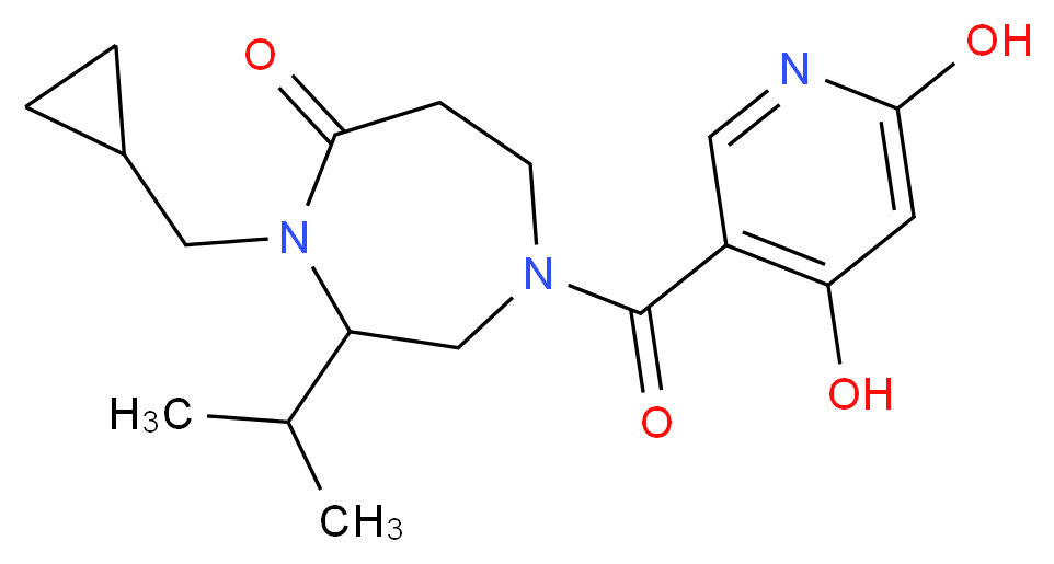 4-(cyclopropylmethyl)-1-[(4,6-dihydroxy-3-pyridinyl)carbonyl]-3-isopropyl-1,4-diazepan-5-one_分子结构_CAS_)