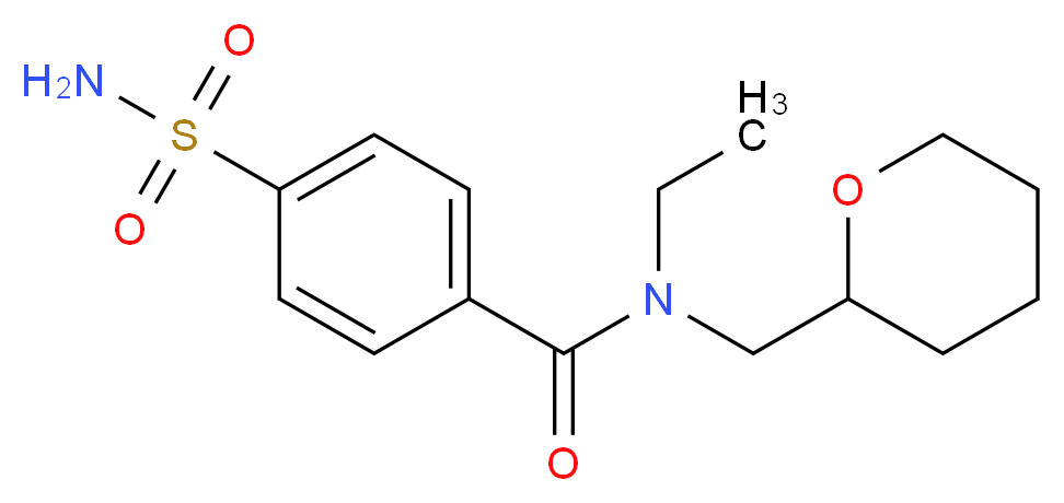 4-(aminosulfonyl)-N-ethyl-N-(tetrahydro-2H-pyran-2-ylmethyl)benzamide_分子结构_CAS_)