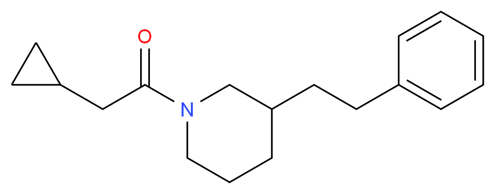 1-(cyclopropylacetyl)-3-(2-phenylethyl)piperidine_分子结构_CAS_)