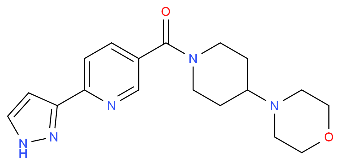 4-(1-{[6-(1H-pyrazol-3-yl)pyridin-3-yl]carbonyl}piperidin-4-yl)morpholine_分子结构_CAS_)