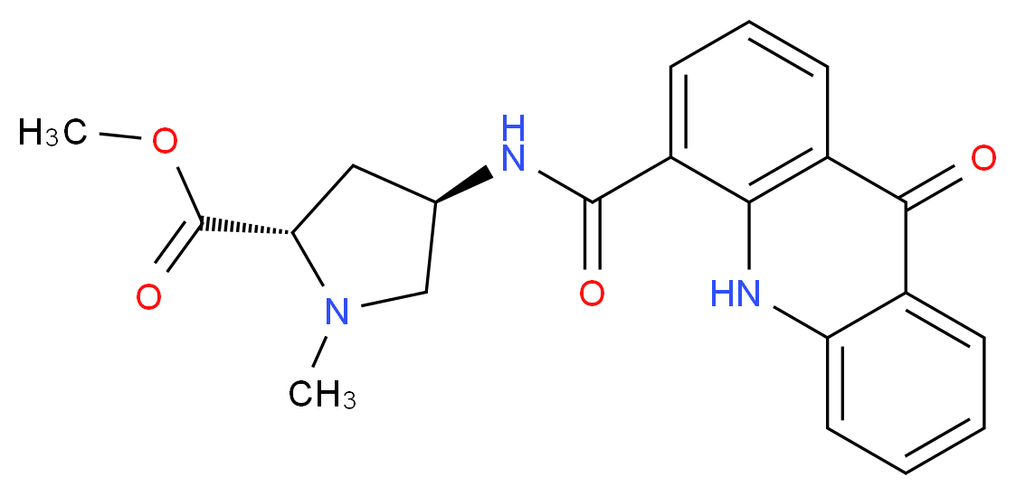 methyl (2S,4R)-1-methyl-4-{[(9-oxo-9,10-dihydroacridin-4-yl)carbonyl]amino}pyrrolidine-2-carboxylate_分子结构_CAS_)