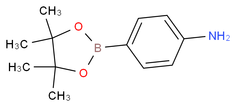 4-(4,4,5,5-Tetramethyl-1,3,2-dioxaborolan-2-yl)aniline_分子结构_CAS_214360-73-3)