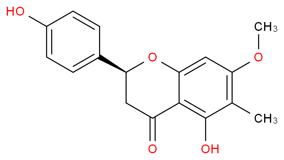 (2S)-5-hydroxy-2-(4-hydroxyphenyl)-7-methoxy-6-methyl-3,4-dihydro-2H-1-benzopyran-4-one_分子结构_CAS_206560-99-8