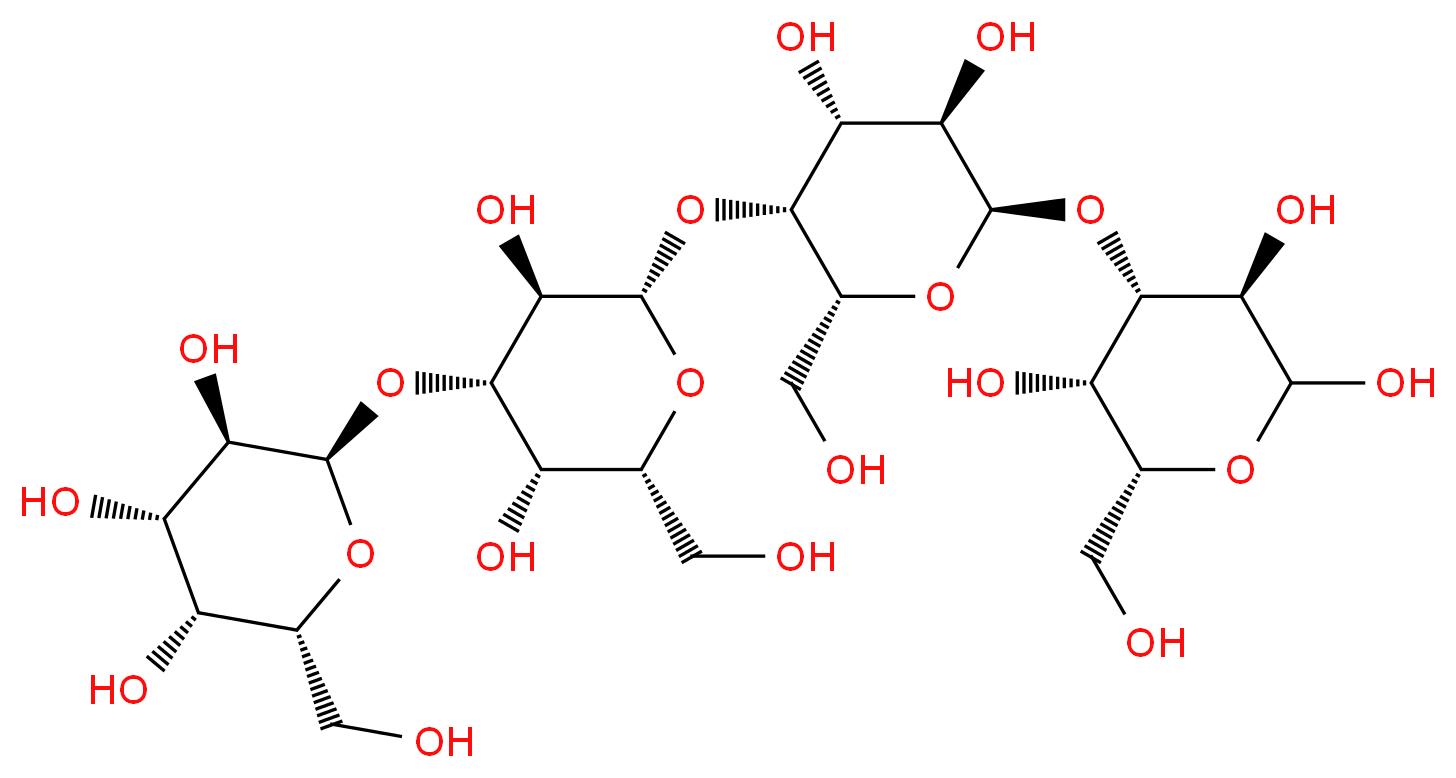 (2R,3R,4S,5R,6R)-2-{[(2S,3R,4S,5S,6R)-2-{[(2R,3R,4R,5R,6R)-4,5-dihydroxy-2-(hydroxymethyl)-6-{[(3R,4S,5S,6R)-2,3,5-trihydroxy-6-(hydroxymethyl)oxan-4-yl]oxy}oxan-3-yl]oxy}-3,5-dihydroxy-6-(hydroxymethyl)oxan-4-yl]oxy}-6-(hydroxymethyl)oxane-3,4,5-triol_分子结构_CAS_56038-38-1