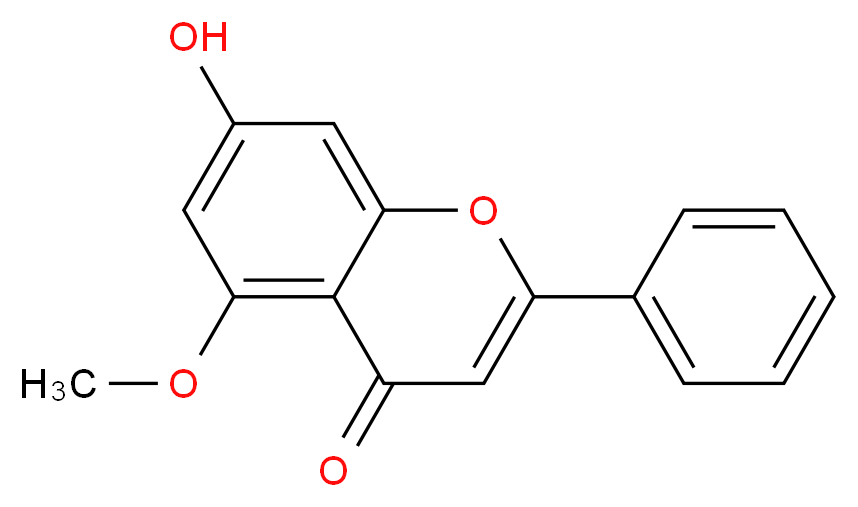 7-hydroxy-5-methoxy-2-phenyl-4H-chromen-4-one_分子结构_CAS_33554-47-1