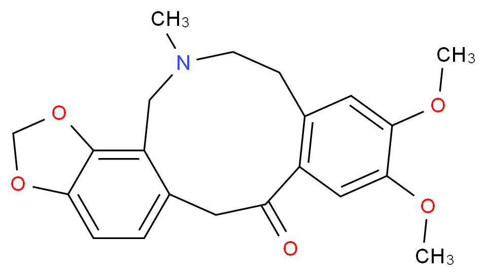 6,7-dimethoxy-12-methyl-16,18-dioxa-12-azatetracyclo[12.7.0.0^{4,9}.0^{15,19}]henicosa-1(21),4(9),5,7,14,19-hexaen-3-one_分子结构_CAS_482-74-6