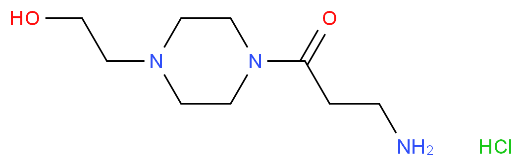 3-Amino-1-[4-(2-hydroxyethyl)-1-piperazinyl]-1-propanone hydrochloride_分子结构_CAS_)
