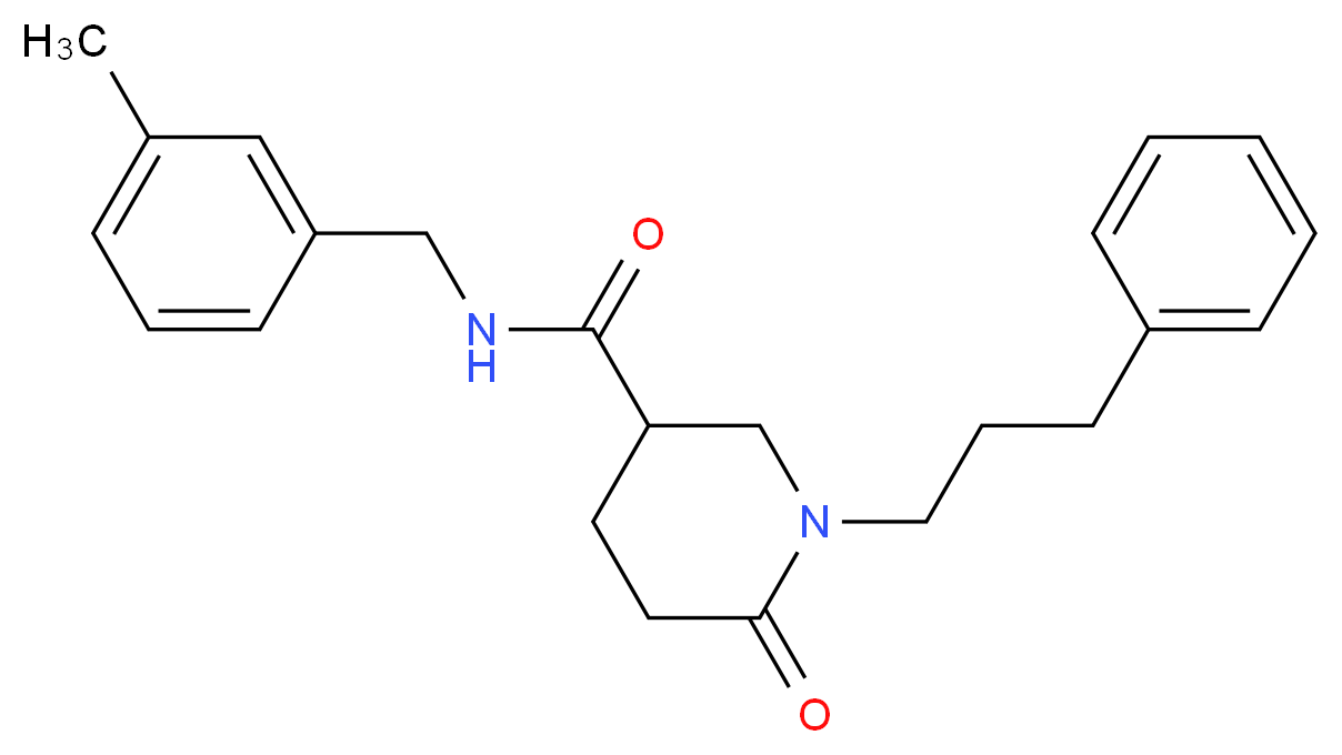 N-(3-methylbenzyl)-6-oxo-1-(3-phenylpropyl)-3-piperidinecarboxamide_分子结构_CAS_)