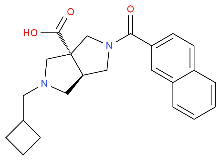 (3aR*,6aR*)-2-(cyclobutylmethyl)-5-(2-naphthoyl)hexahydropyrrolo[3,4-c]pyrrole-3a(1H)-carboxylic acid_分子结构_CAS_)