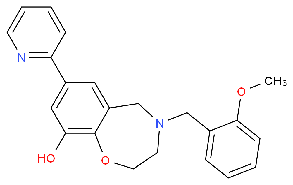 4-(2-methoxybenzyl)-7-(2-pyridinyl)-2,3,4,5-tetrahydro-1,4-benzoxazepin-9-ol_分子结构_CAS_)