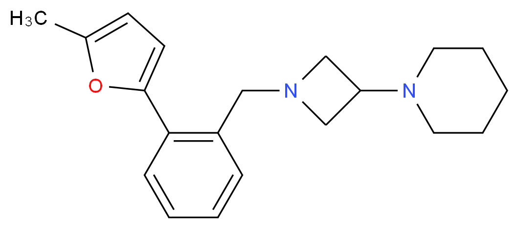 1-{1-[2-(5-methyl-2-furyl)benzyl]azetidin-3-yl}piperidine_分子结构_CAS_)