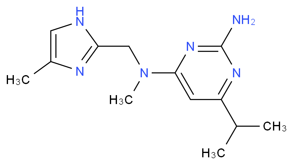 6-isopropyl-N~4~-methyl-N~4~-[(4-methyl-1H-imidazol-2-yl)methyl]pyrimidine-2,4-diamine_分子结构_CAS_)