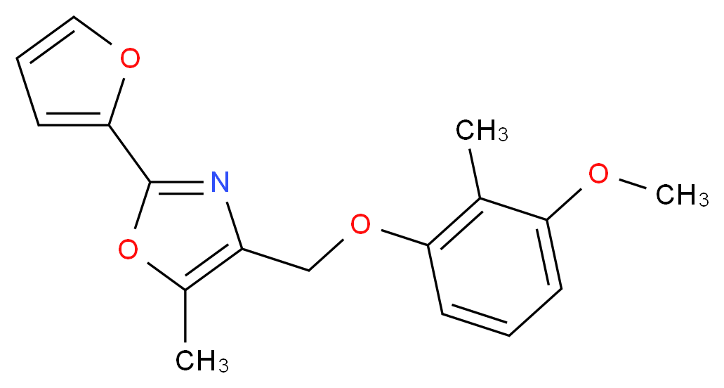 2-(2-furyl)-4-[(3-methoxy-2-methylphenoxy)methyl]-5-methyl-1,3-oxazole_分子结构_CAS_)