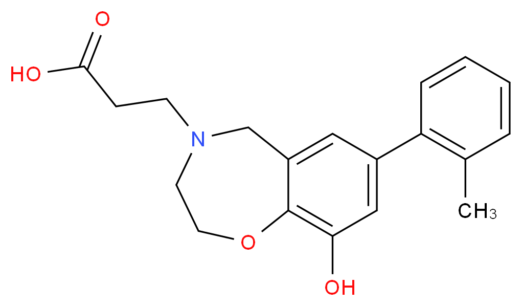 3-[9-hydroxy-7-(2-methylphenyl)-2,3-dihydro-1,4-benzoxazepin-4(5H)-yl]propanoic acid_分子结构_CAS_)