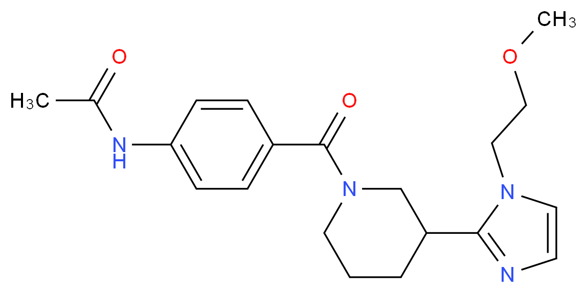 N-[4-({3-[1-(2-methoxyethyl)-1H-imidazol-2-yl]-1-piperidinyl}carbonyl)phenyl]acetamide_分子结构_CAS_)