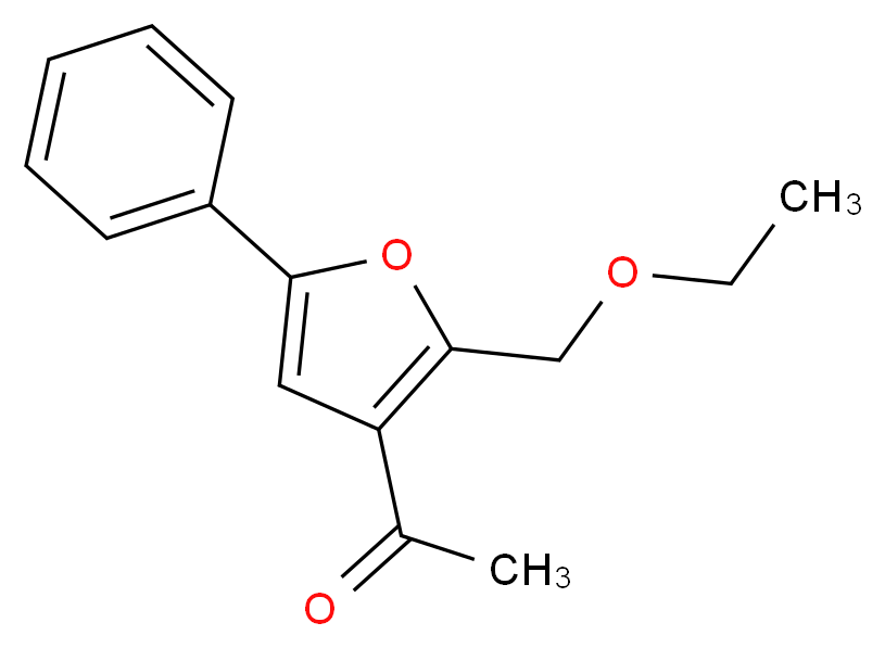 1-[2-(ethoxymethyl)-5-phenylfuran-3-yl]ethan-1-one_分子结构_CAS_281198-94-5