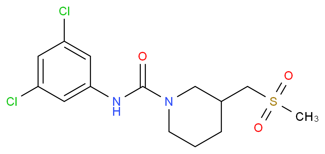 N-(3,5-dichlorophenyl)-3-[(methylsulfonyl)methyl]piperidine-1-carboxamide_分子结构_CAS_)