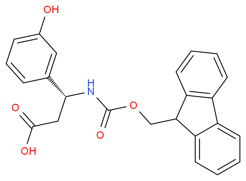 (3R)-3-({[(9H-fluoren-9-yl)methoxy]carbonyl}amino)-3-(3-hydroxyphenyl)propanoic acid_分子结构_CAS_511272-35-8