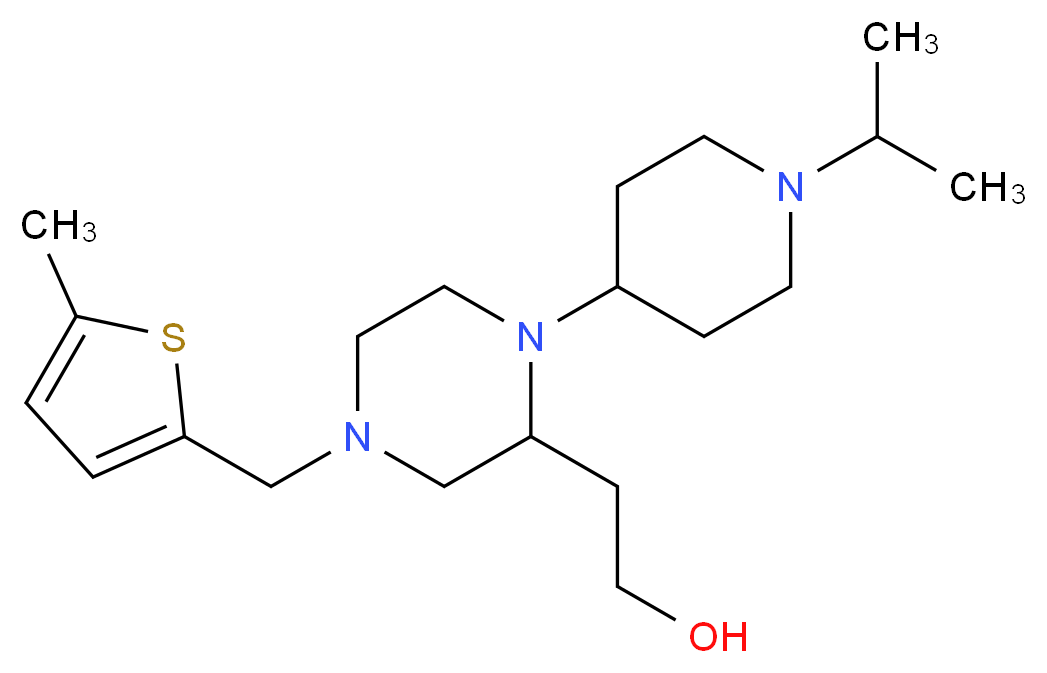 2-{1-(1-isopropyl-4-piperidinyl)-4-[(5-methyl-2-thienyl)methyl]-2-piperazinyl}ethanol_分子结构_CAS_)