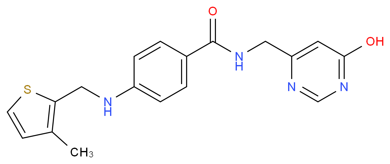 N-[(6-hydroxypyrimidin-4-yl)methyl]-4-{[(3-methyl-2-thienyl)methyl]amino}benzamide_分子结构_CAS_)