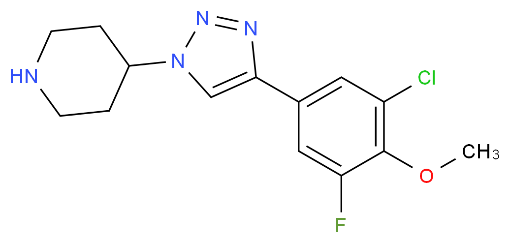 4-[4-(3-chloro-5-fluoro-4-methoxyphenyl)-1H-1,2,3-triazol-1-yl]piperidine_分子结构_CAS_)