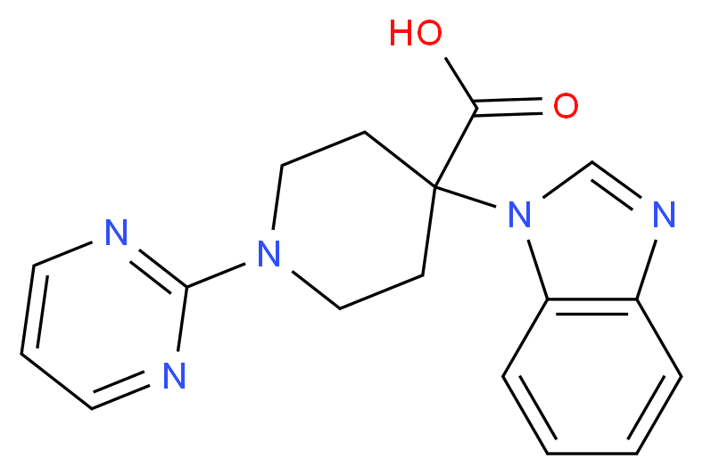 4-(1H-benzimidazol-1-yl)-1-pyrimidin-2-ylpiperidine-4-carboxylic acid_分子结构_CAS_)