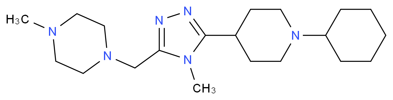 1-{[5-(1-cyclohexylpiperidin-4-yl)-4-methyl-4H-1,2,4-triazol-3-yl]methyl}-4-methylpiperazine_分子结构_CAS_)
