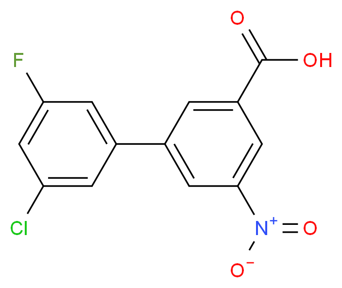 3-(3-chloro-5-fluorophenyl)-5-nitrobenzoic acid_分子结构_CAS_1261928-24-8