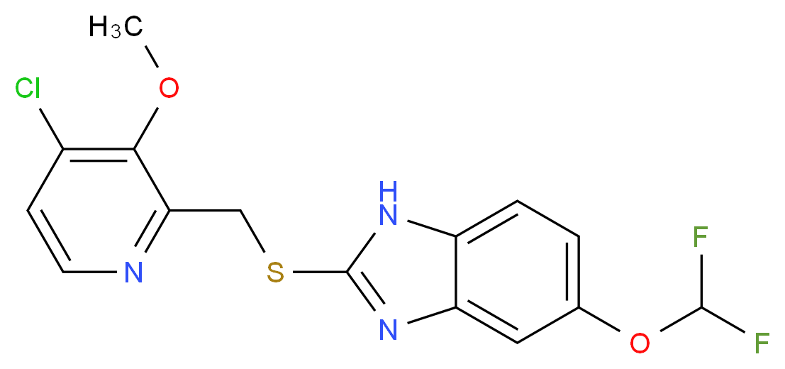 2-{[(4-chloro-3-methoxypyridin-2-yl)methyl]sulfanyl}-5-(difluoromethoxy)-1H-1,3-benzodiazole_分子结构_CAS_368890-20-4