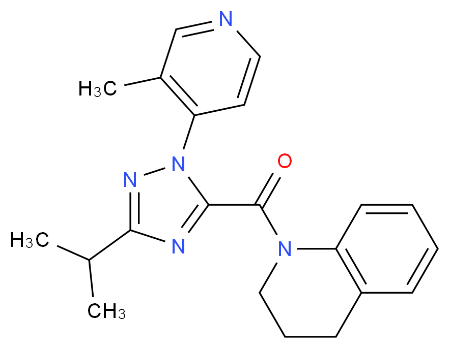 1-{[3-isopropyl-1-(3-methylpyridin-4-yl)-1H-1,2,4-triazol-5-yl]carbonyl}-1,2,3,4-tetrahydroquinoline_分子结构_CAS_)