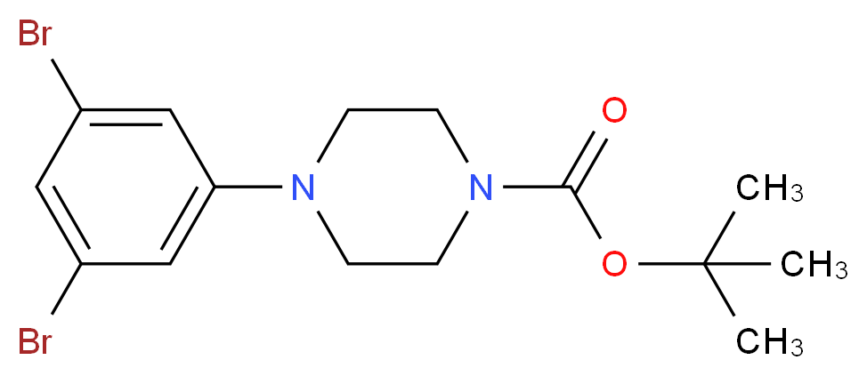 tert-butyl 4-(3,5-dibromophenyl)piperazine-1-carboxylate_分子结构_CAS_1121596-44-8