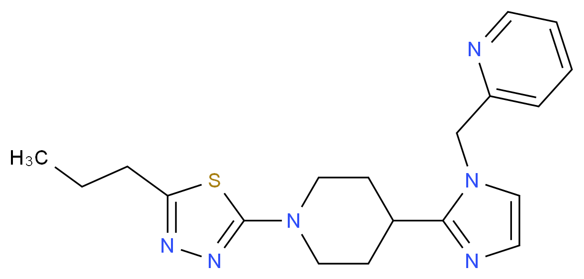 2-({2-[1-(5-propyl-1,3,4-thiadiazol-2-yl)-4-piperidinyl]-1H-imidazol-1-yl}methyl)pyridine_分子结构_CAS_)