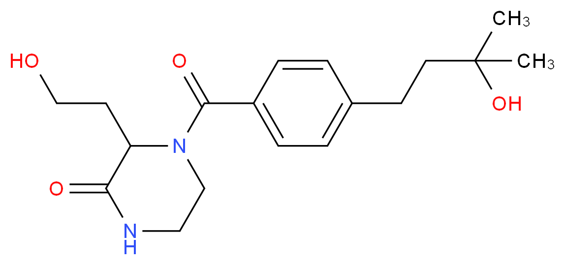 3-(2-hydroxyethyl)-4-[4-(3-hydroxy-3-methylbutyl)benzoyl]-2-piperazinone_分子结构_CAS_)