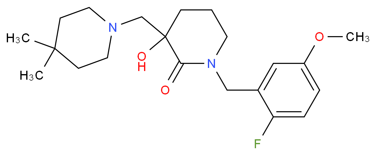 3-[(4,4-dimethylpiperidin-1-yl)methyl]-1-(2-fluoro-5-methoxybenzyl)-3-hydroxypiperidin-2-one_分子结构_CAS_)