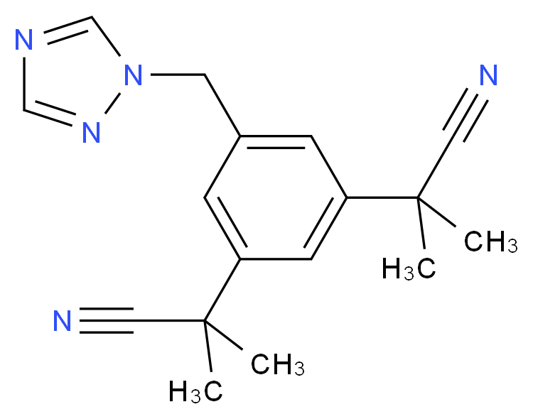 2-[3-(1-cyano-1-methylethyl)-5-(1H-1,2,4-triazol-1-ylmethyl)phenyl]-2-methylpropanenitrile_分子结构_CAS_120511-73-1