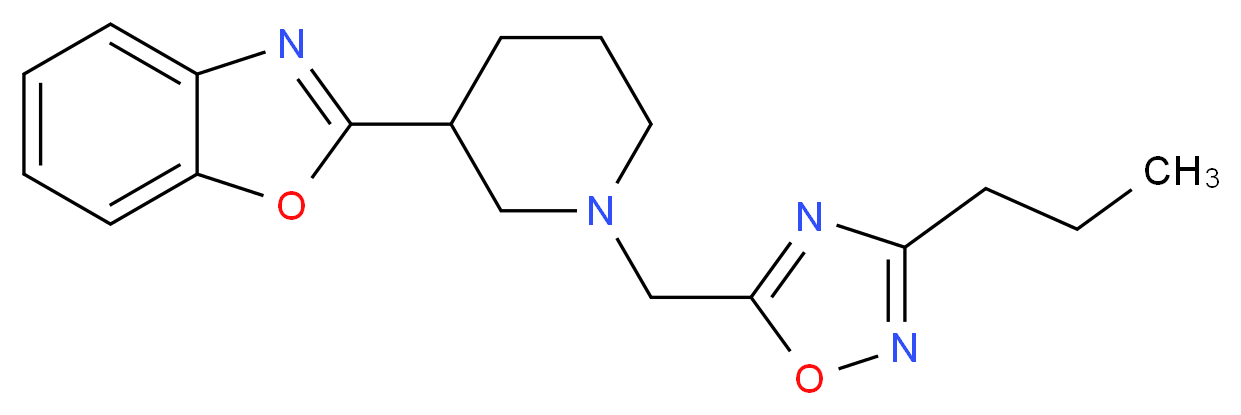 2-{1-[(3-propyl-1,2,4-oxadiazol-5-yl)methyl]-3-piperidinyl}-1,3-benzoxazole_分子结构_CAS_)