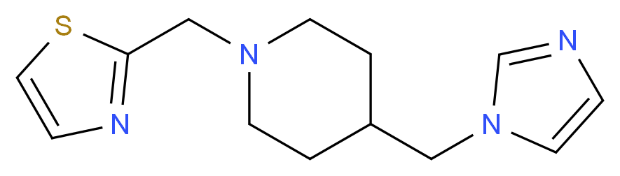 4-(1H-imidazol-1-ylmethyl)-1-(1,3-thiazol-2-ylmethyl)piperidine_分子结构_CAS_)