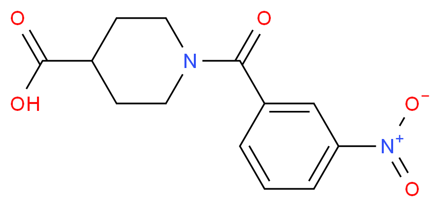 1-(3-nitrobenzoyl)piperidine-4-carboxylic acid_分子结构_CAS_352673-01-9