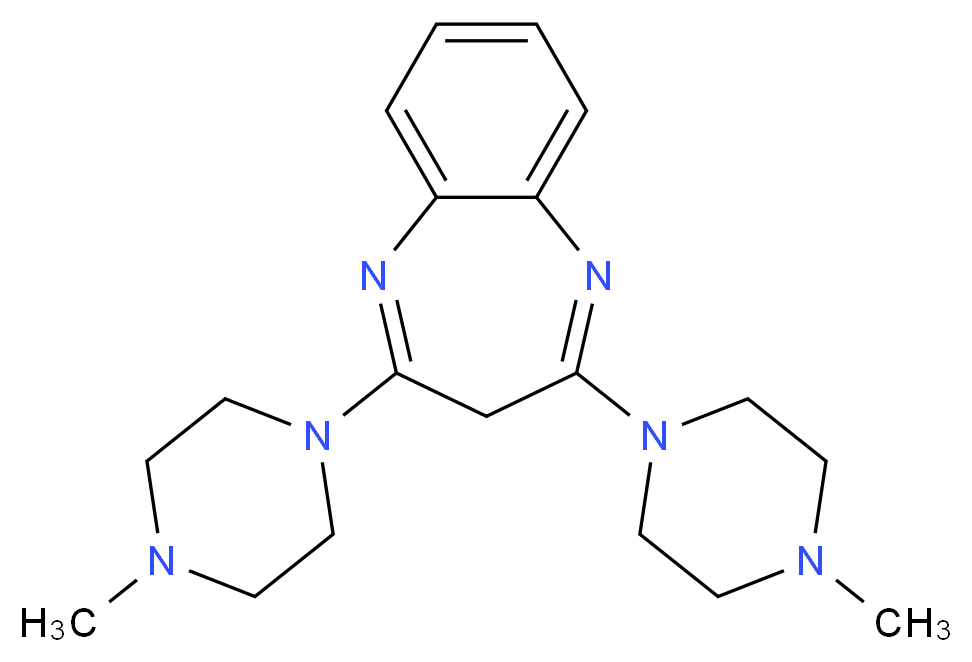 2,4-Bis(4-methyl-1-piperazinyl)-3H-1,5-benzodiazepine_分子结构_CAS_733811-07-9)